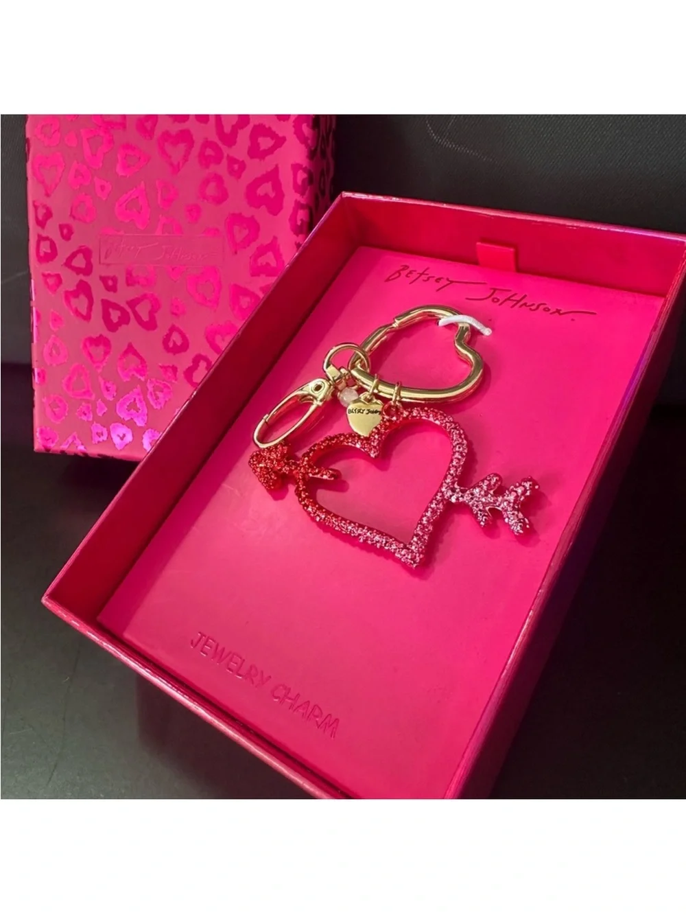 🆕Betsey Johnson Heart Jewelry Charm/Keychain